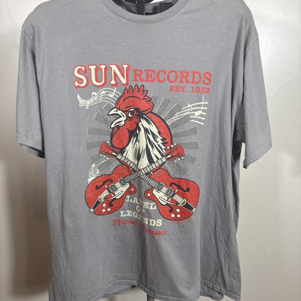 Sun Records Company Steady Rooster Memphis Tennessee T-shirt 2xl‎ Gray